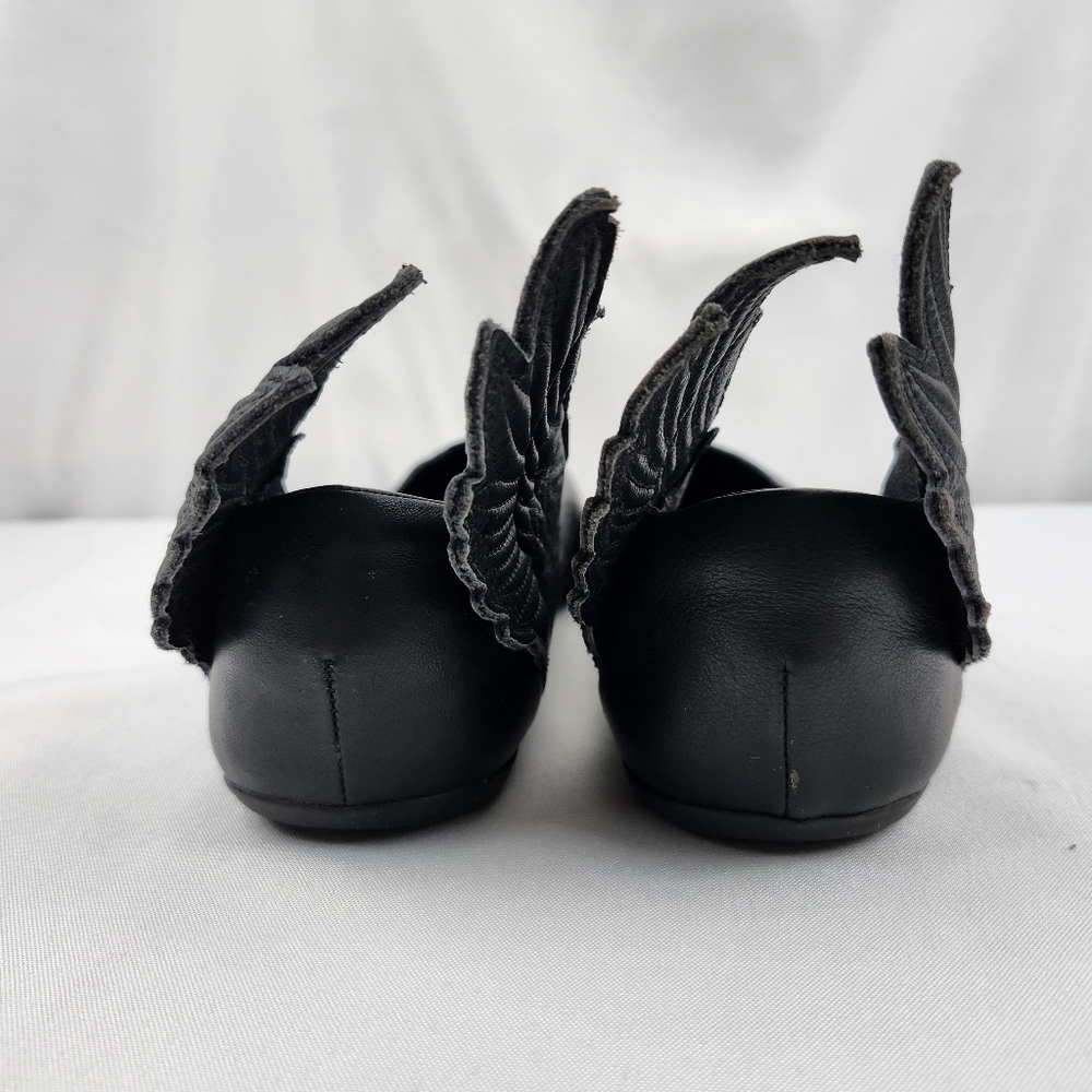 Jeremy Scott x Adidas Winged Ballet Flats Black Leather Size 9 - Picture 4 of 9